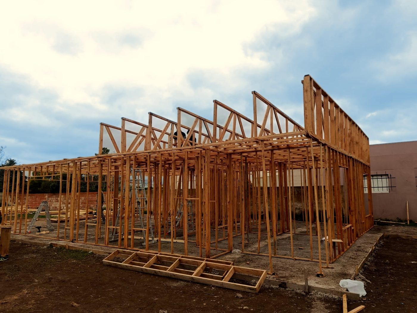 Estructura Wood Frame en obra